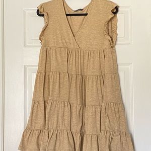 Brown beige tan flowy dress